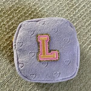 Stoney Clover x Target Terry Purple Hearts Mini Pouch with L Patch